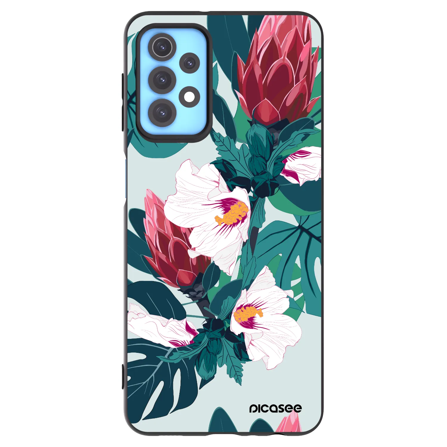 Picasee Μαύρη θήκη σιλικόνης για Samsung Galaxy A32 4G SM-A325F - Rhododendron