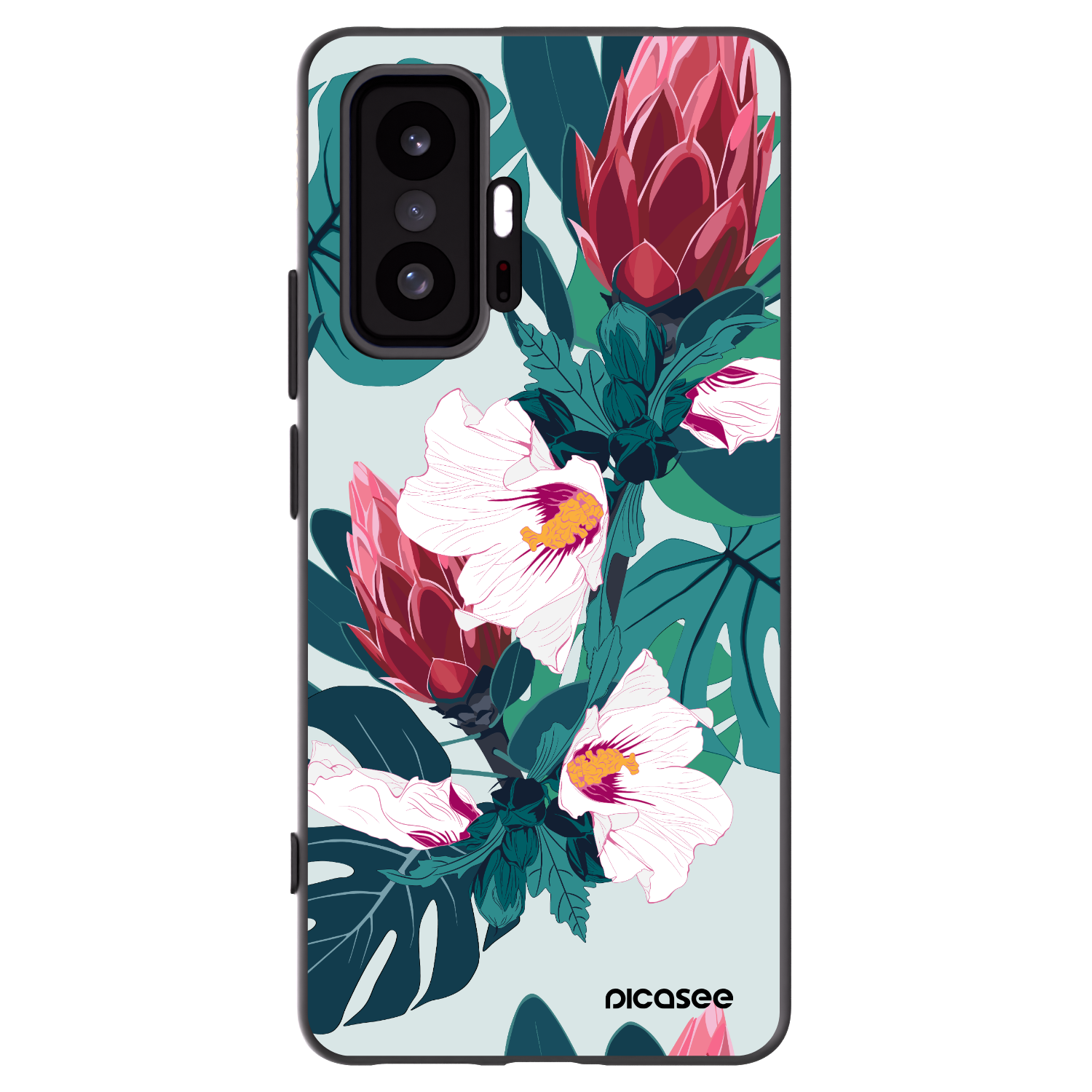 Picasee Μαύρη θήκη σιλικόνης για Xiaomi 11T Pro - Rhododendron