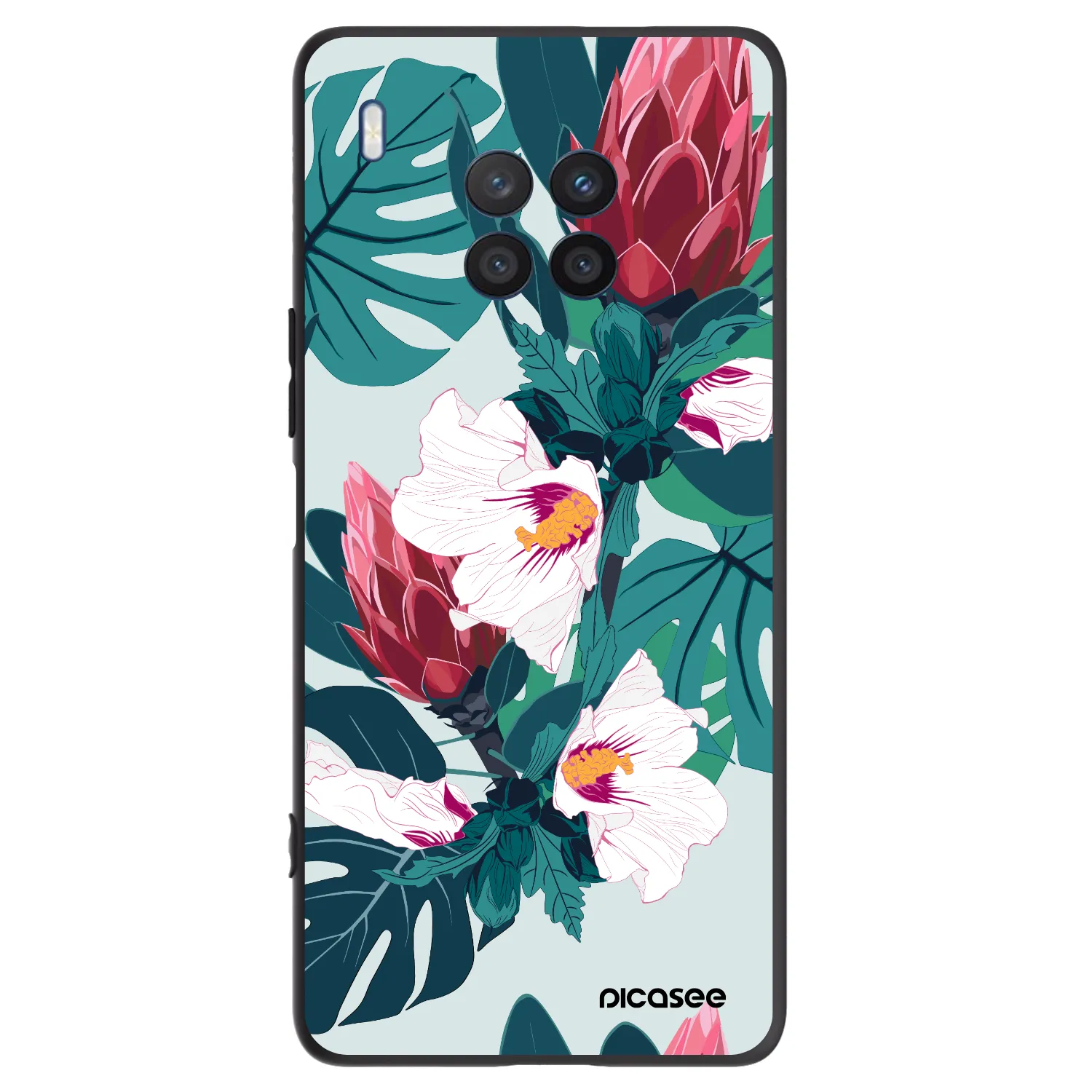 Picasee Μαύρη θήκη σιλικόνης για Honor 50 Lite - Rhododendron