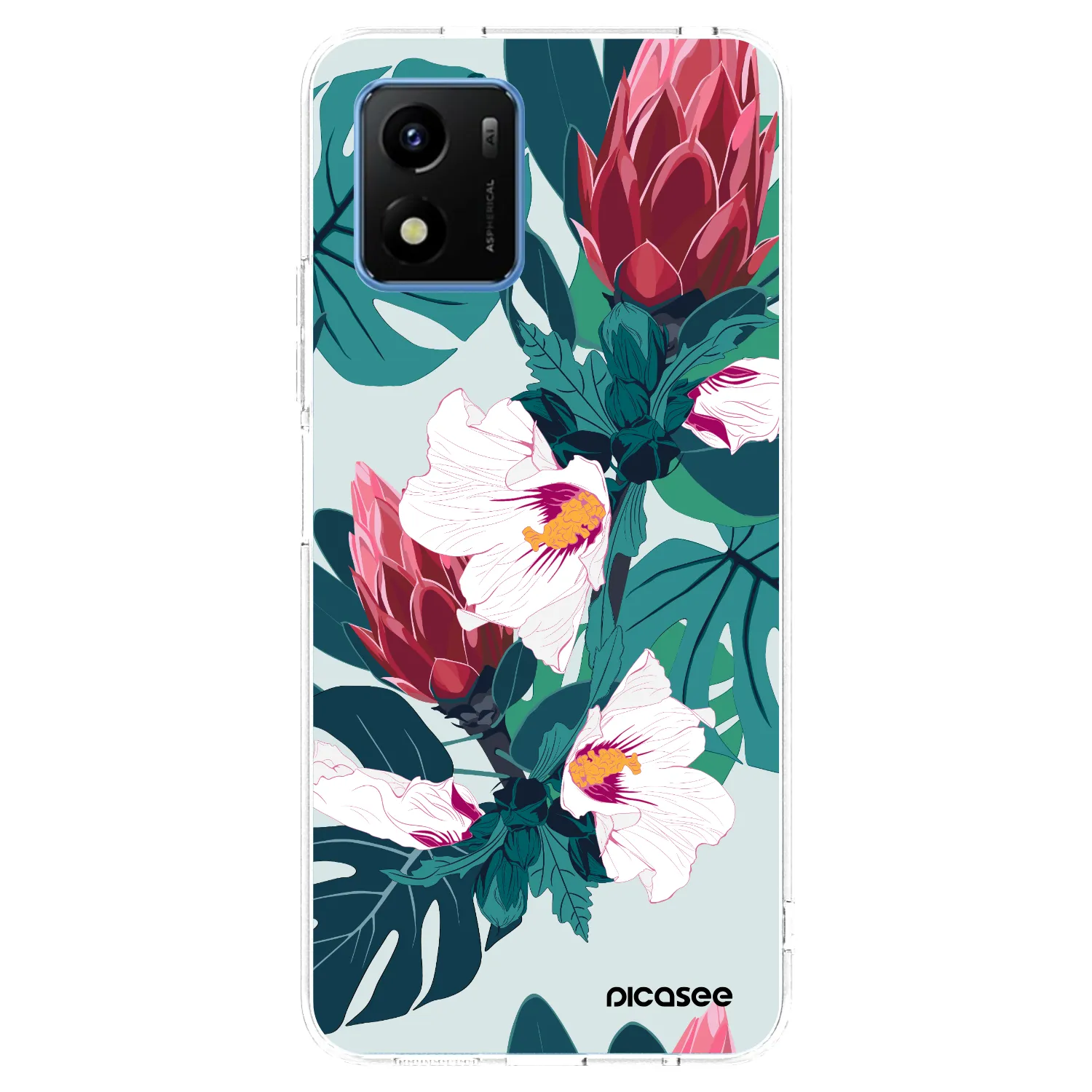 Picasee διαφανής θήκη σιλικόνης Vivo Y01 - Rhododendron