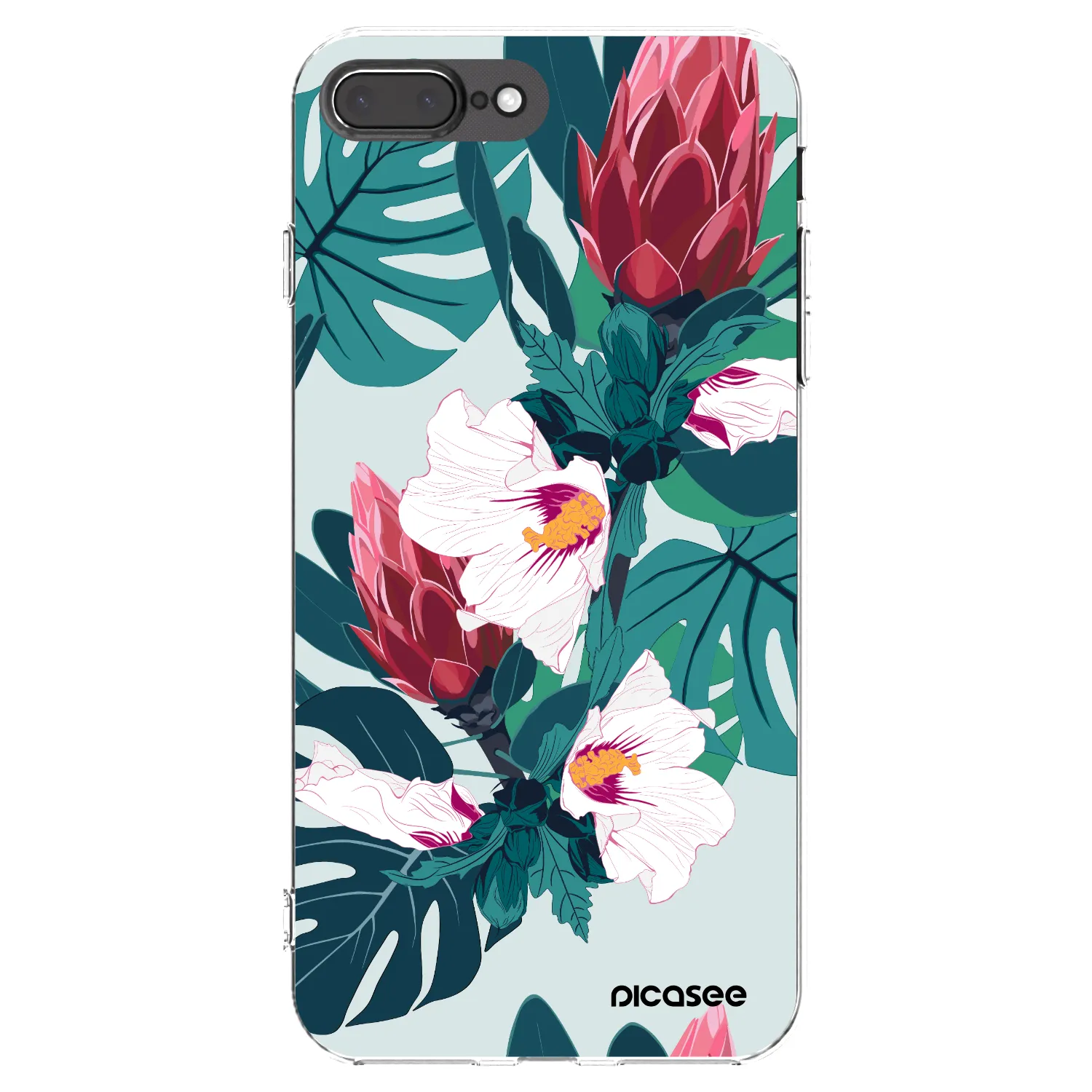 Picasee διαφανής θήκη σιλικόνης Apple iPhone 8 Plus - Rhododendron