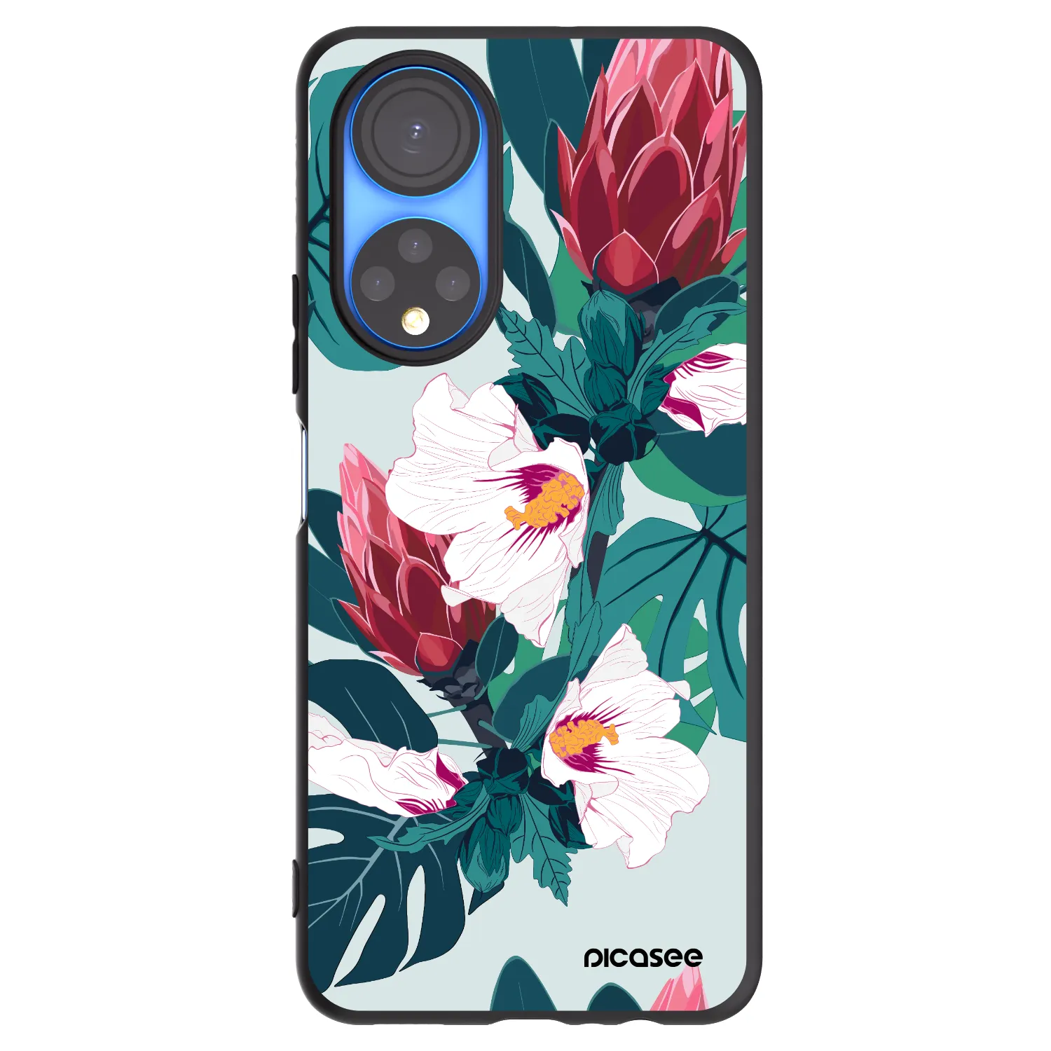 Picasee Μαύρη θήκη σιλικόνης για Honor X7 - Rhododendron