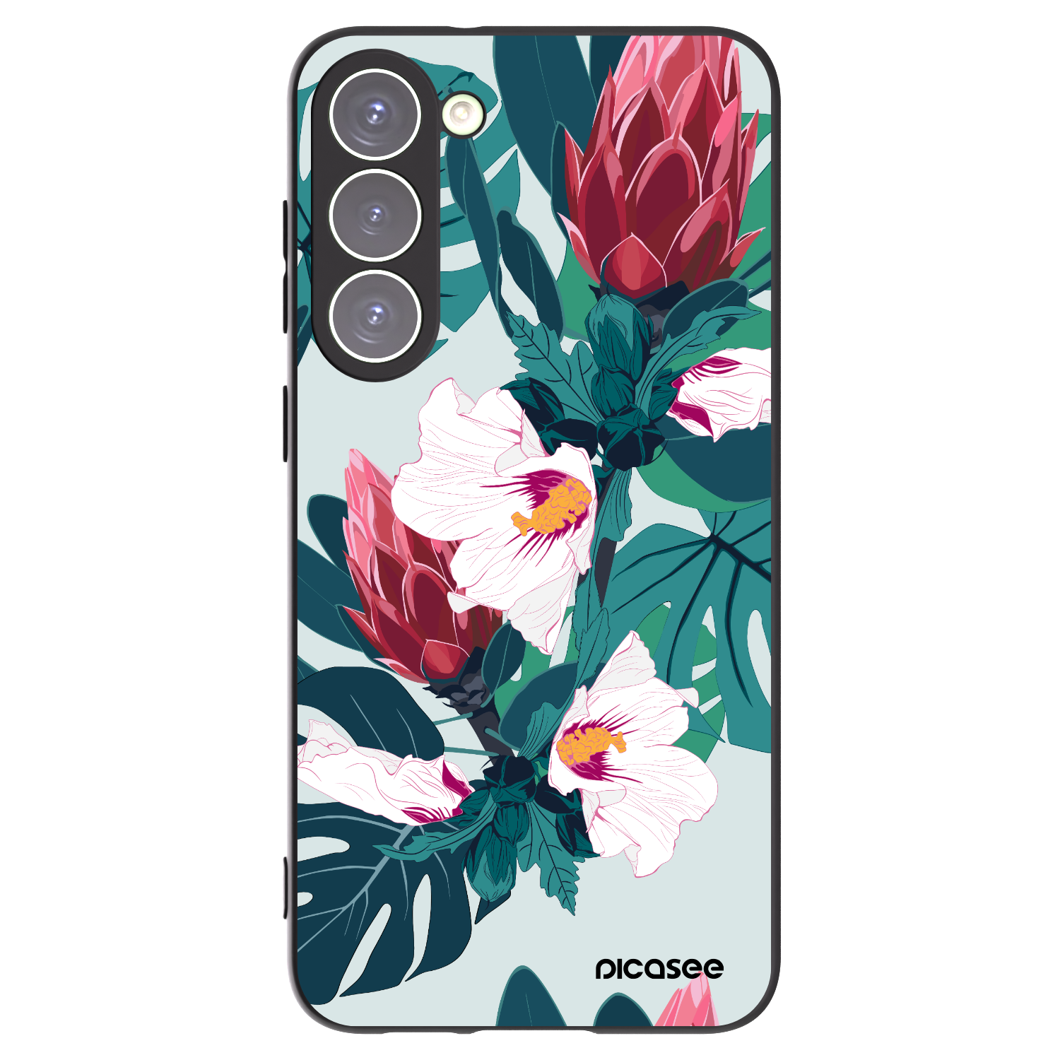 Picasee Μαύρη θήκη σιλικόνης για Samsung Galaxy S23+ 5G - Rhododendron