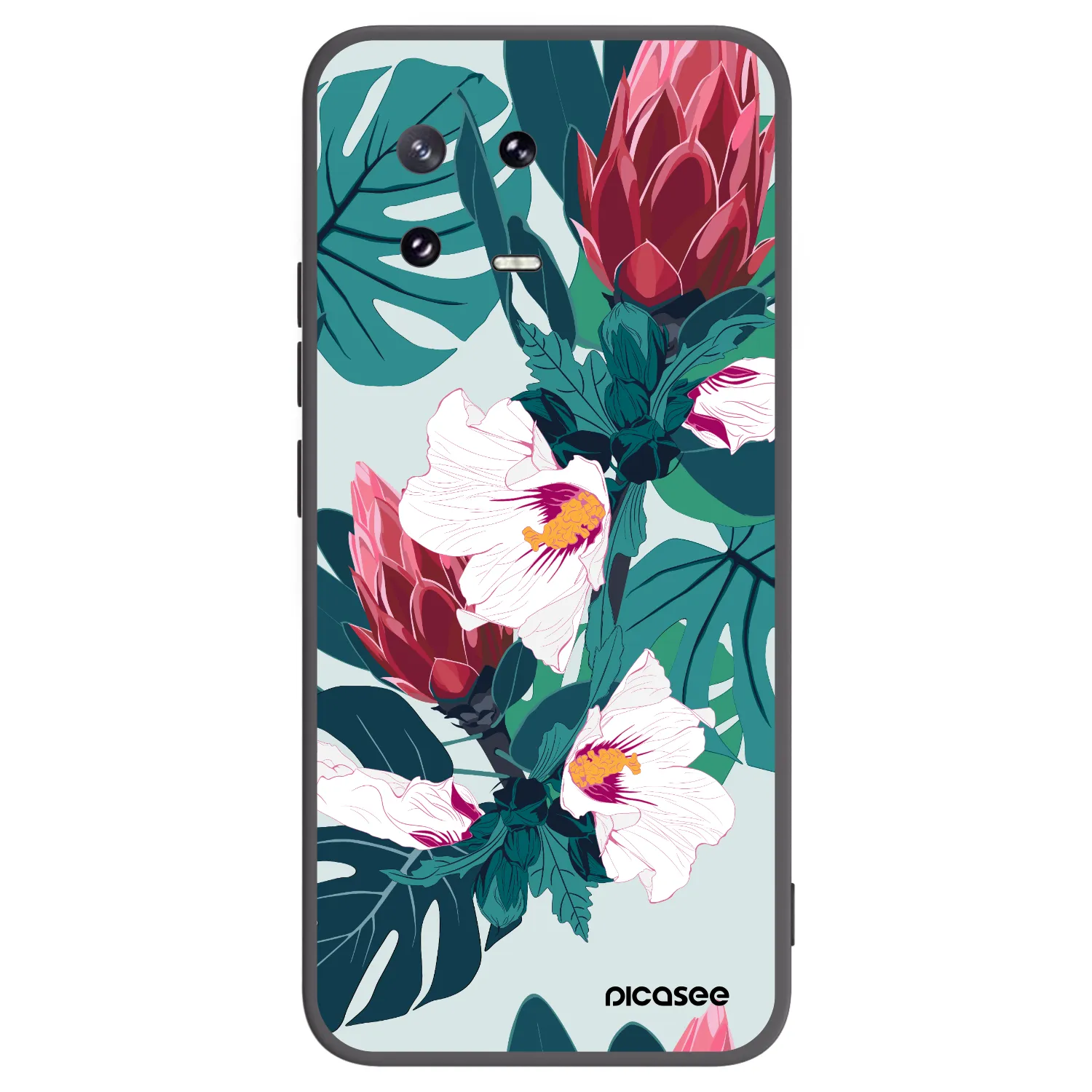 Picasee Μαύρη θήκη σιλικόνης για Xiaomi 13 Pro - Rhododendron