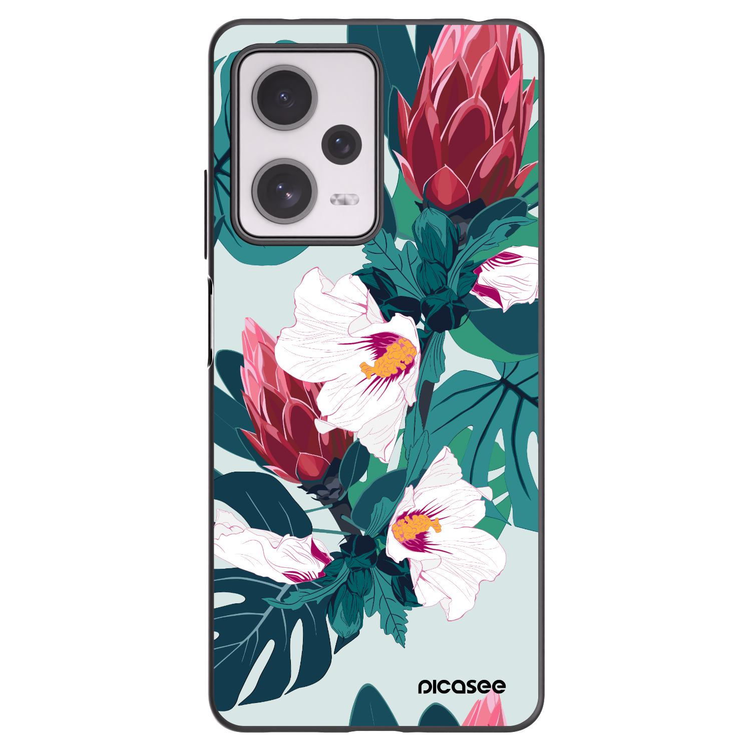 Picasee Μαύρη θήκη σιλικόνης για Xiaomi Redmi Note 12 Pro+ 5G - Rhododendron