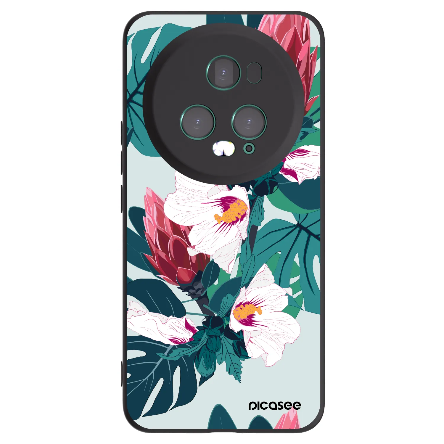 Picasee Μαύρη θήκη σιλικόνης για Honor Magic5 Pro - Rhododendron