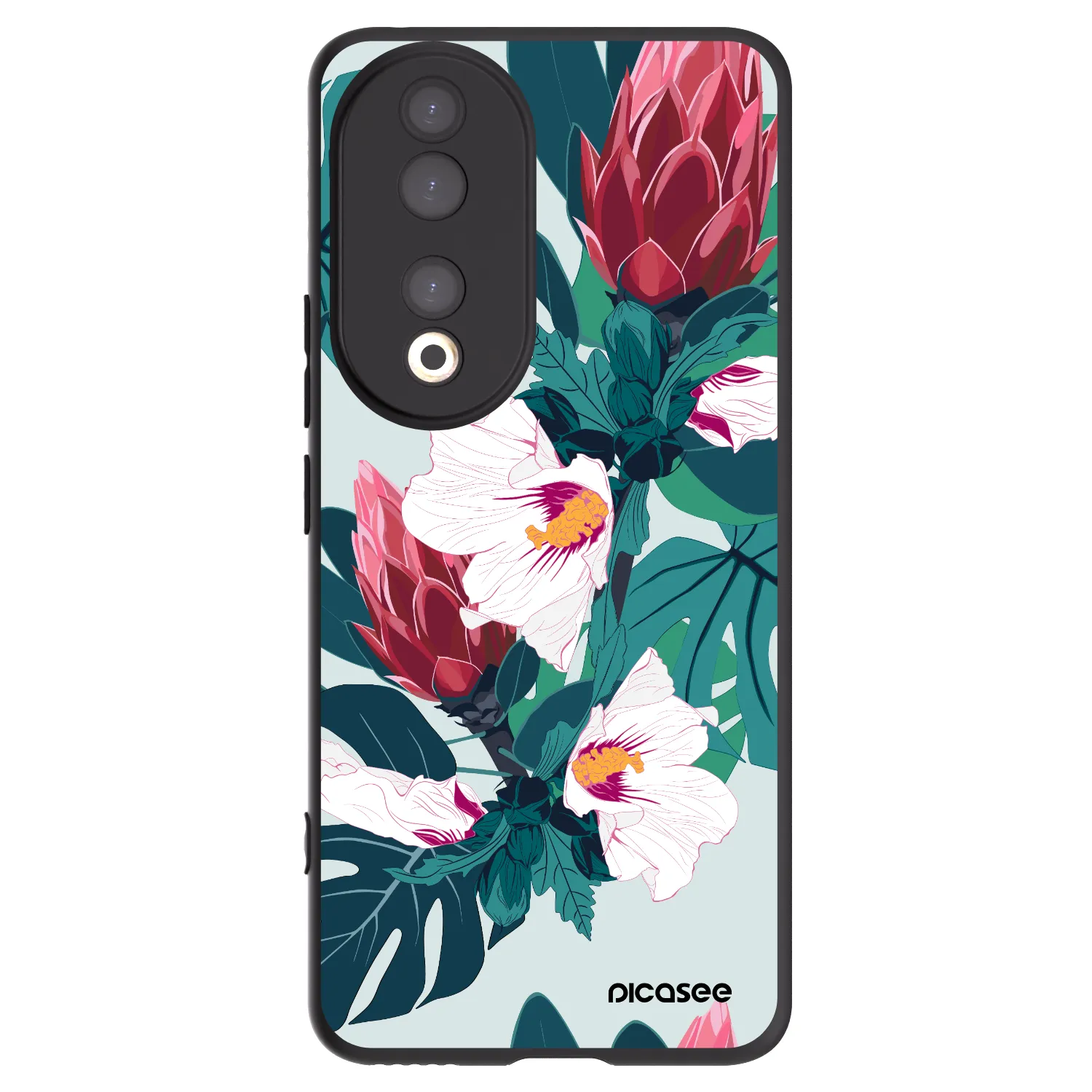 Picasee Μαύρη θήκη σιλικόνης για Honor 90 5G - Rhododendron
