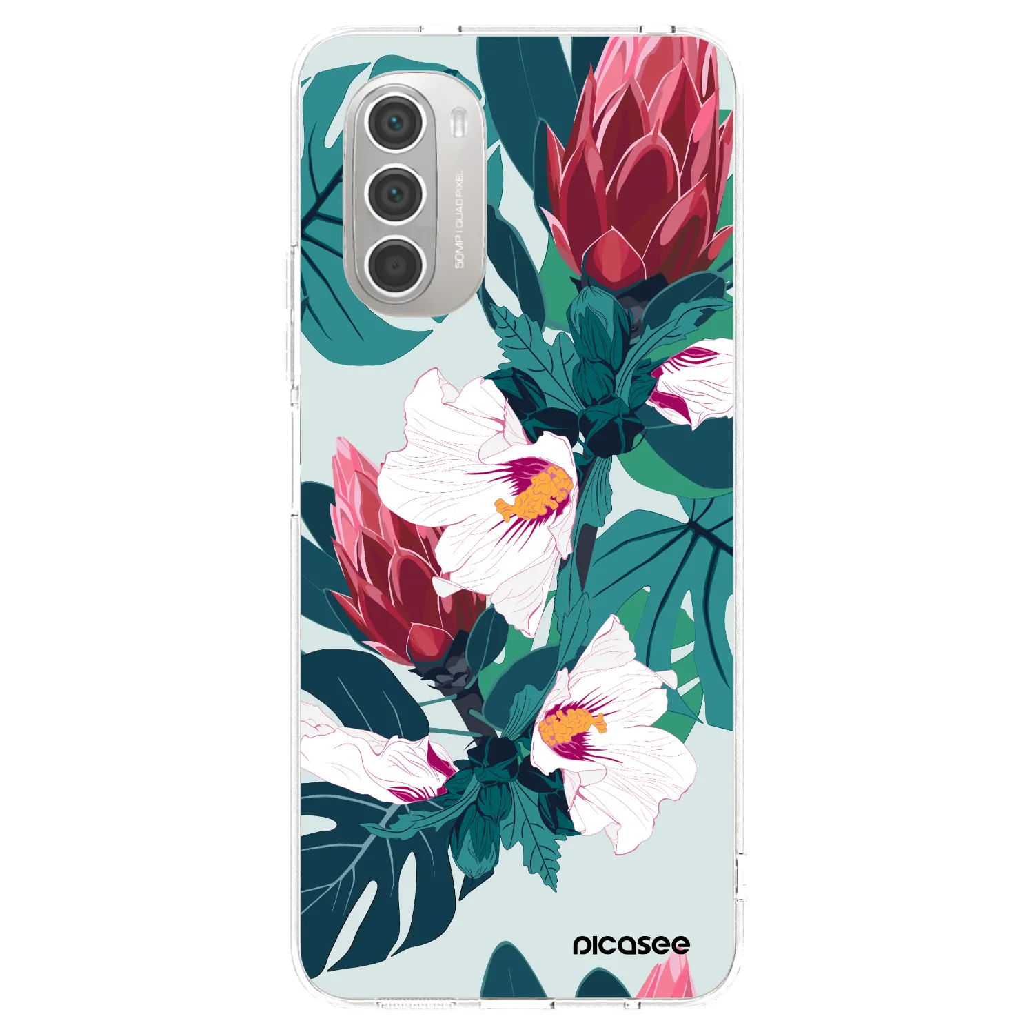 Picasee διαφανής θήκη σιλικόνης Motorola Moto G51 - Rhododendron