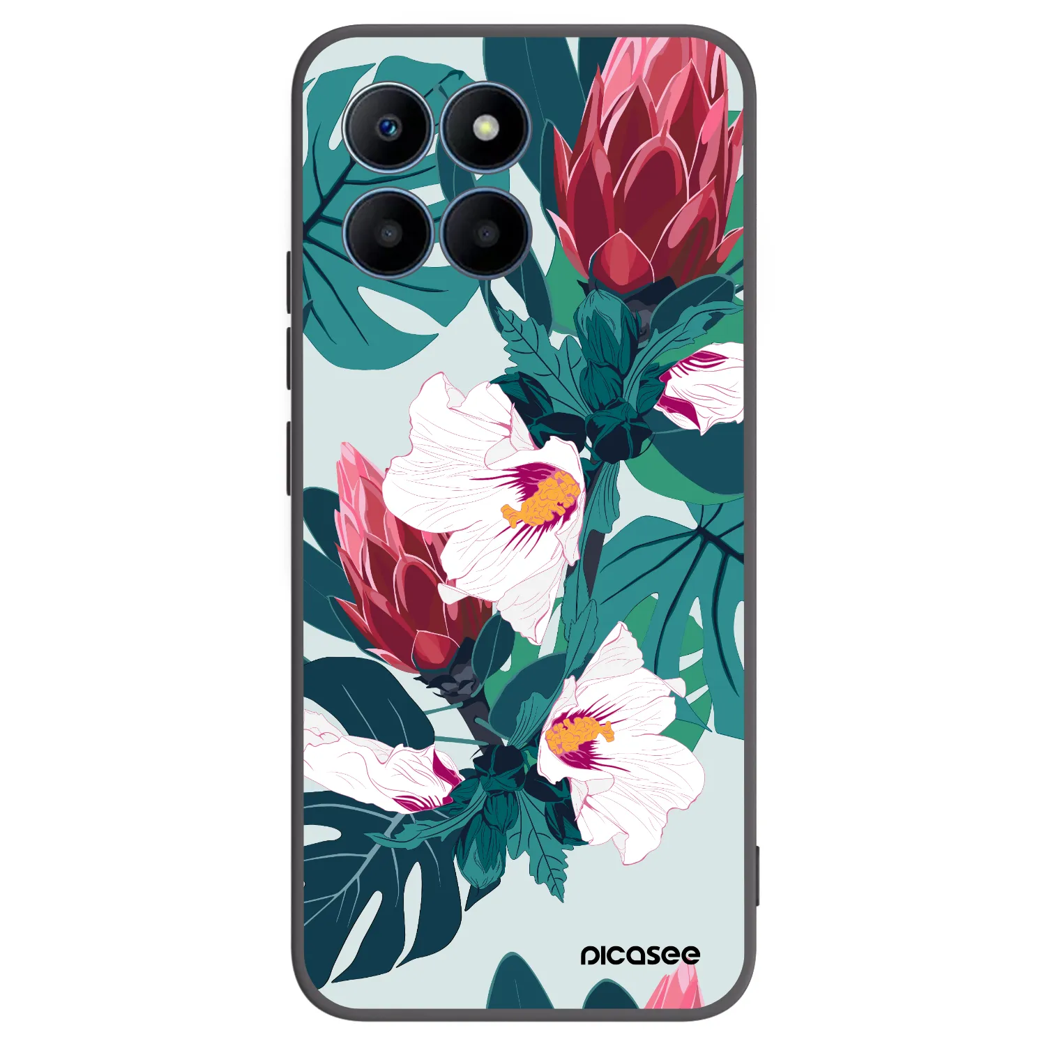 Picasee Μαύρη θήκη σιλικόνης για Honor 70 Lite - Rhododendron