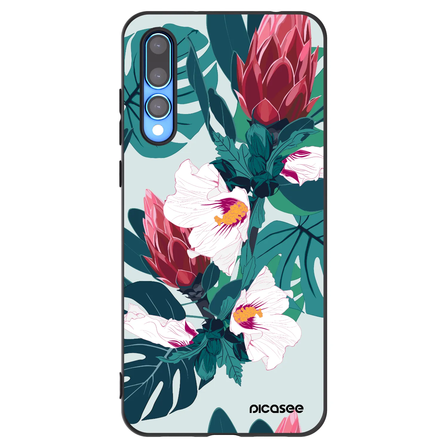 Picasee Μαύρη θήκη σιλικόνης για Huawei P20 Pro - Rhododendron