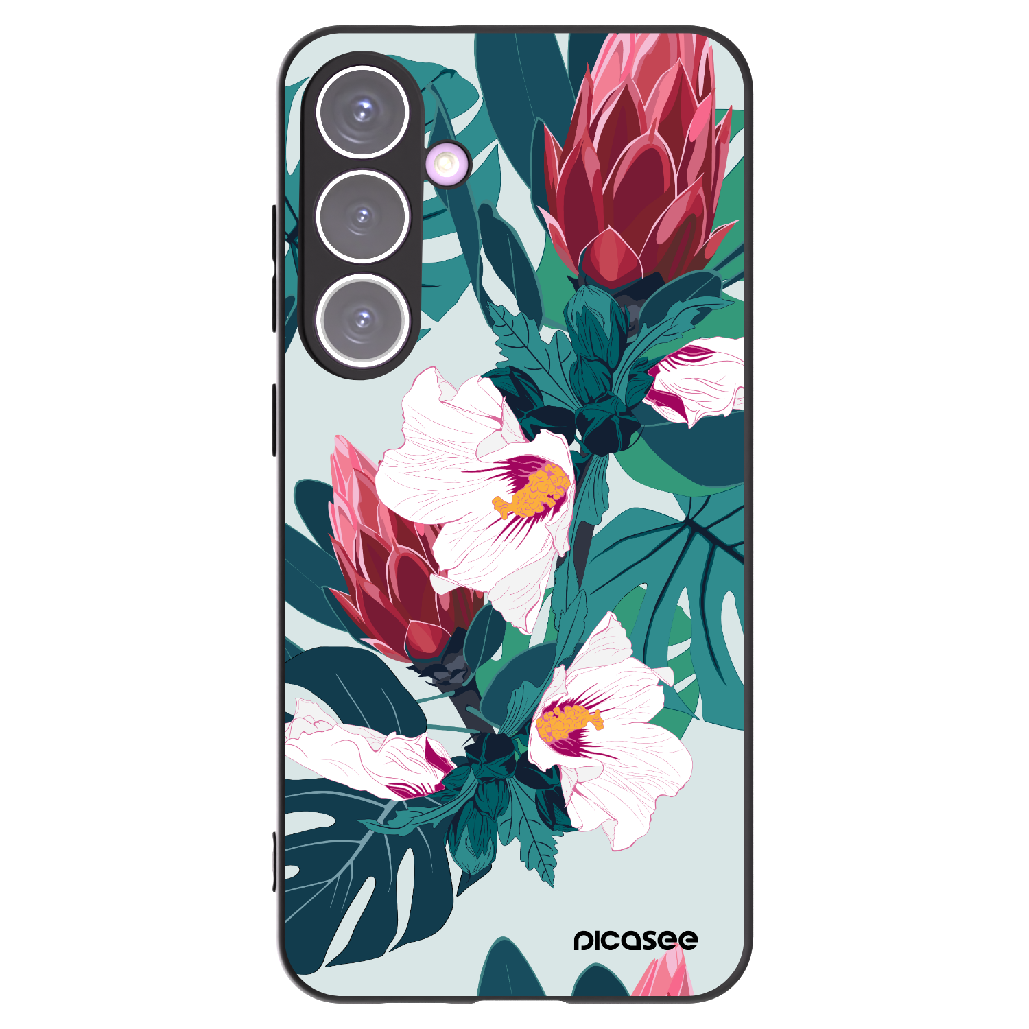 Picasee Μαύρη θήκη σιλικόνης για Samsung Galaxy S24+ S926B 5G - Rhododendron