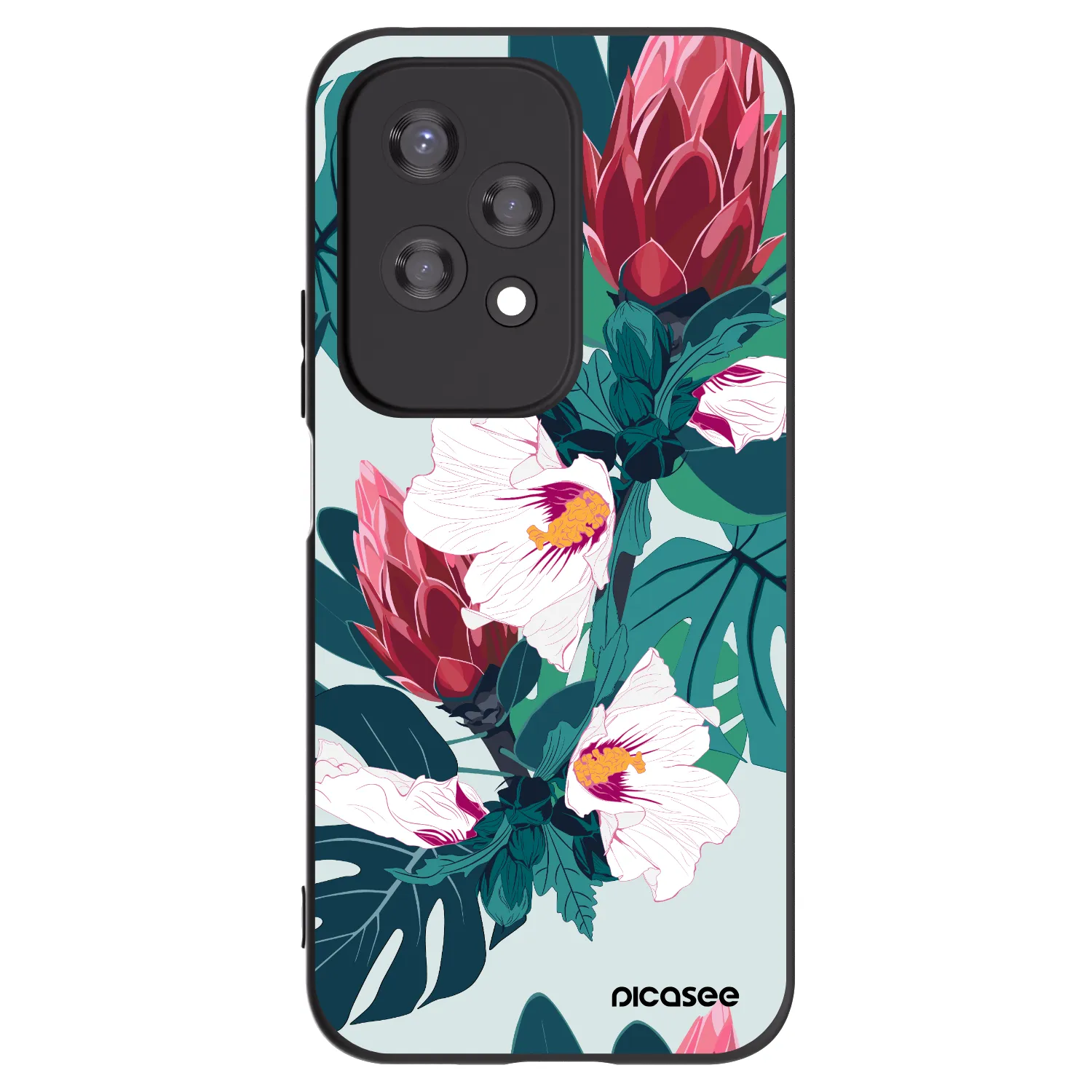 Picasee Μαύρη θήκη σιλικόνης για Honor 200 Lite - Rhododendron