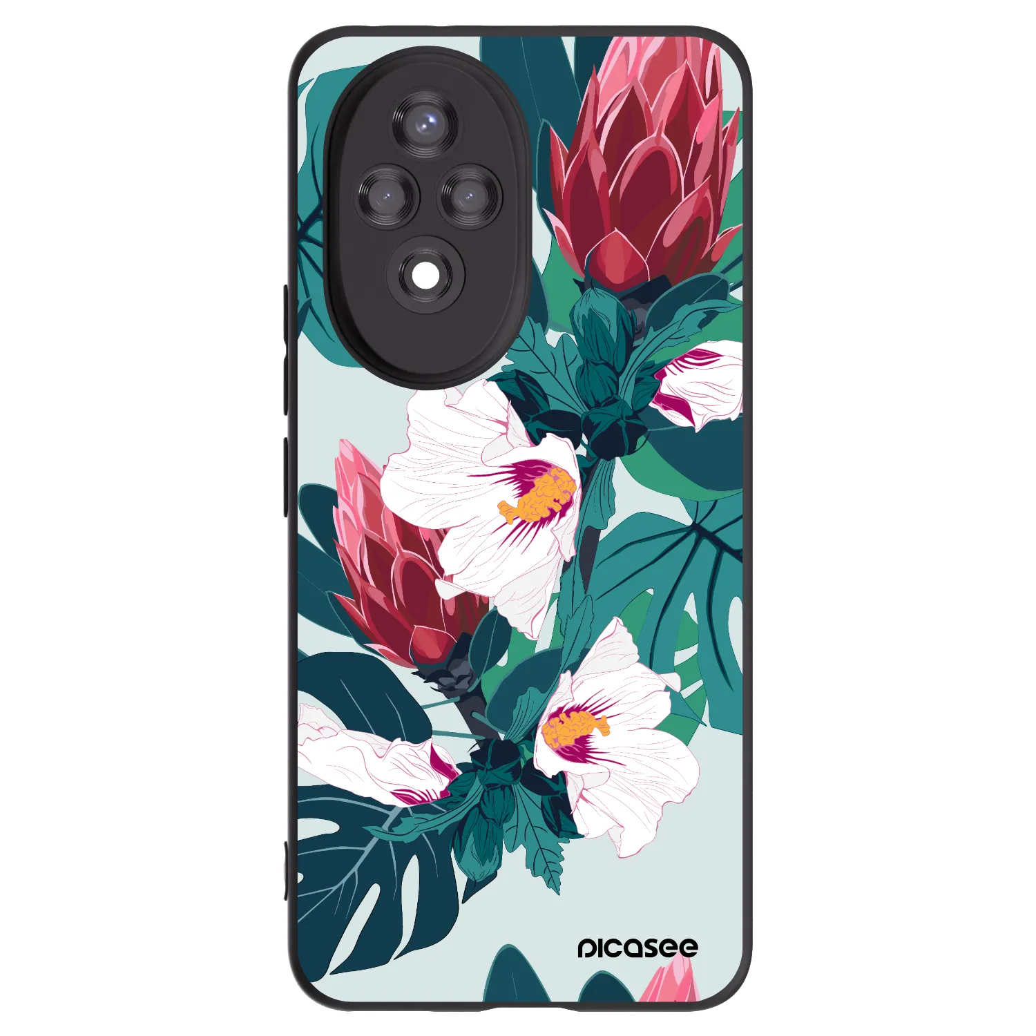 Picasee Μαύρη θήκη σιλικόνης για Honor 200 5G - Rhododendron