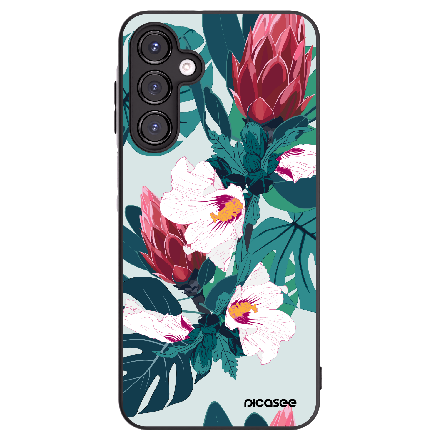 Picasee Μαύρη θήκη σιλικόνης για Samsung Galaxy A16 5G - Rhododendron