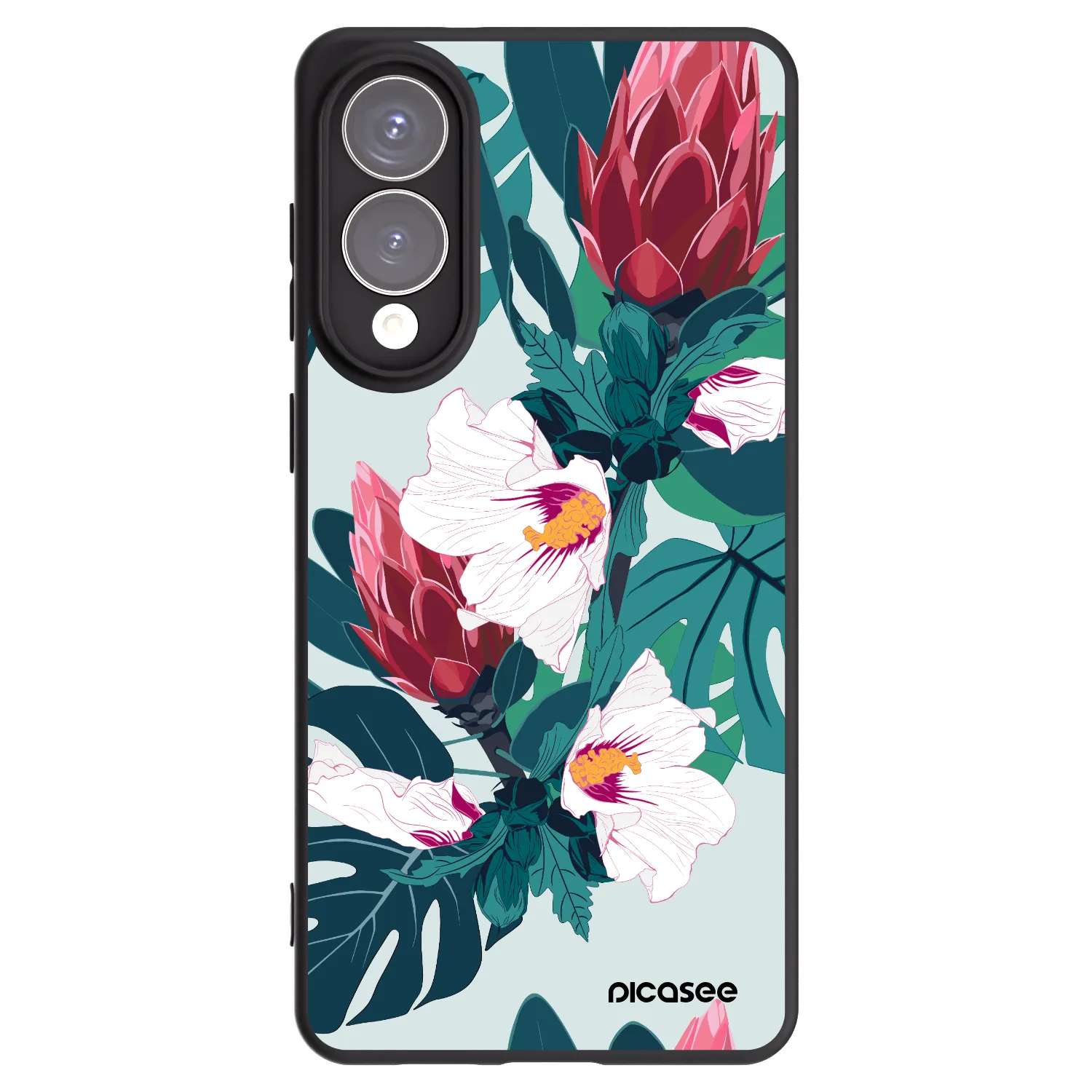 Picasee Μαύρη θήκη σιλικόνης για Samsung Galaxy S25 Edge 5G - Rhododendron