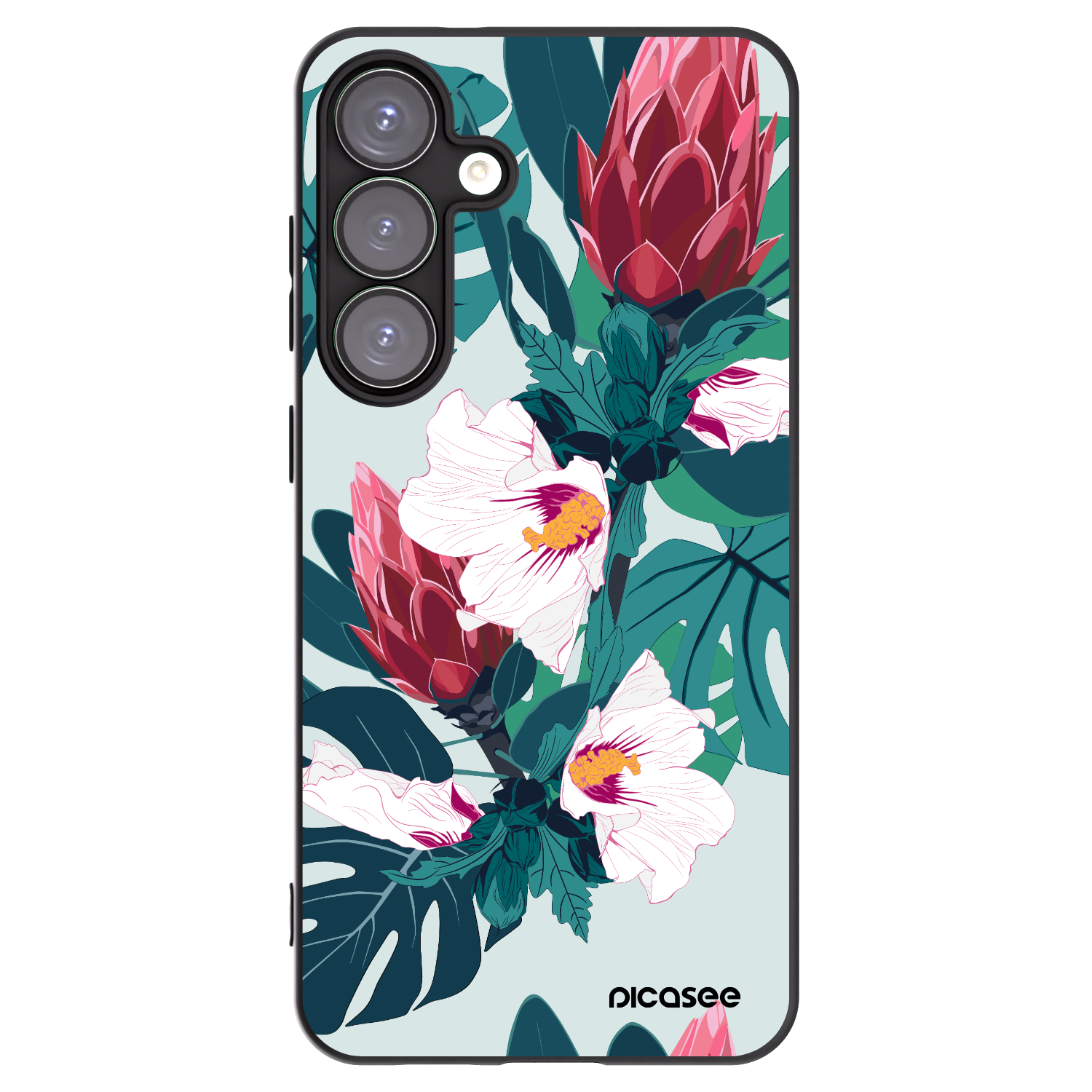 Picasee Μαύρη θήκη σιλικόνης για Samsung Galaxy S25+ 5G - Rhododendron