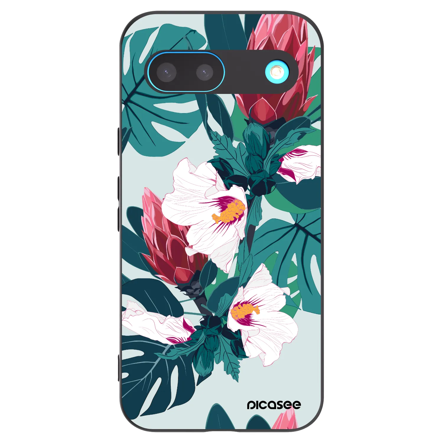 Picasee Μαύρη θήκη σιλικόνης για Google Pixel 8 - Rhododendron