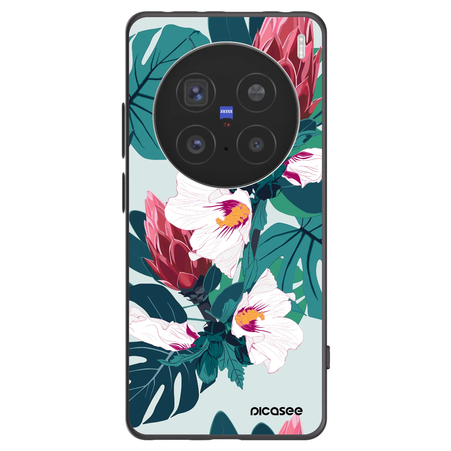 Picasee Μαύρη θήκη σιλικόνης για Vivo X200 Pro - Rhododendron