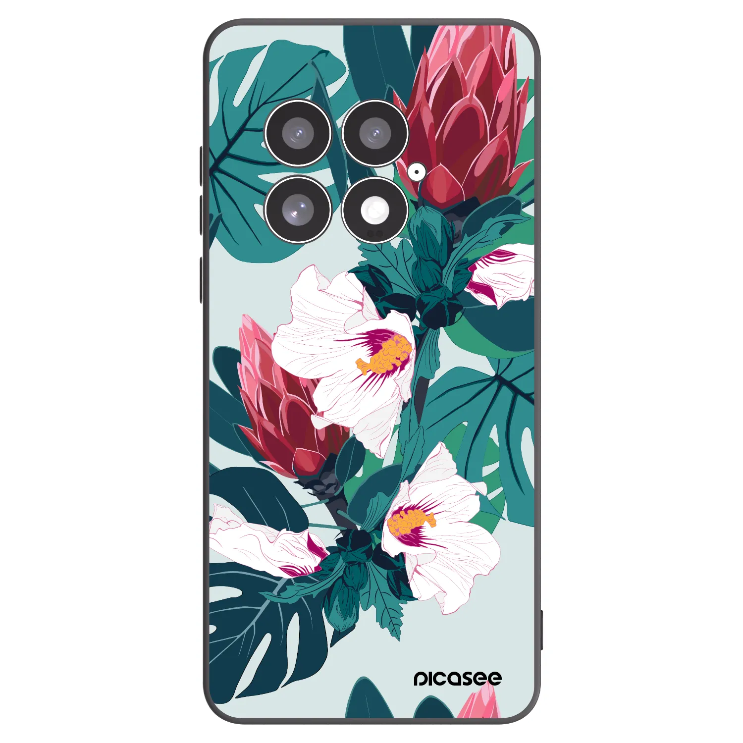 Picasee Μαύρη θήκη σιλικόνης για OnePlus 13 5G - Rhododendron