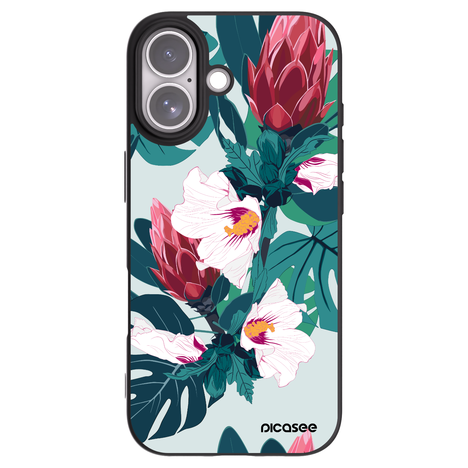 Picasee Μαύρη θήκη σιλικόνης για Apple iPhone 17 - Rhododendron