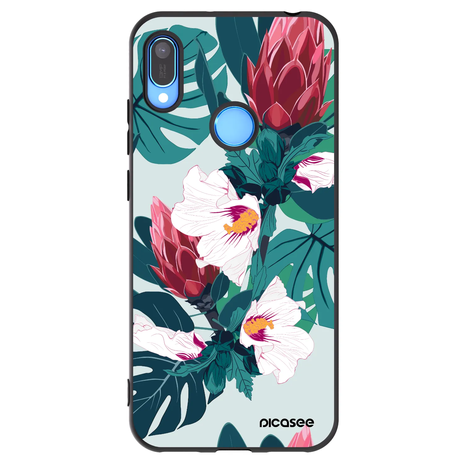 Picasee Μαύρη θήκη σιλικόνης για Huawei Y6 2019 - Rhododendron