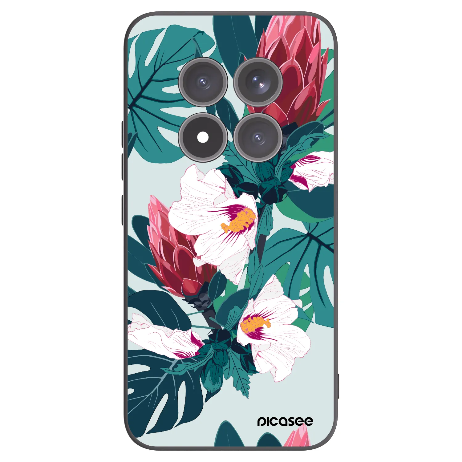 Picasee Μαύρη θήκη σιλικόνης για Xiaomi Redmi Note 15 Pro+ - Rhododendron