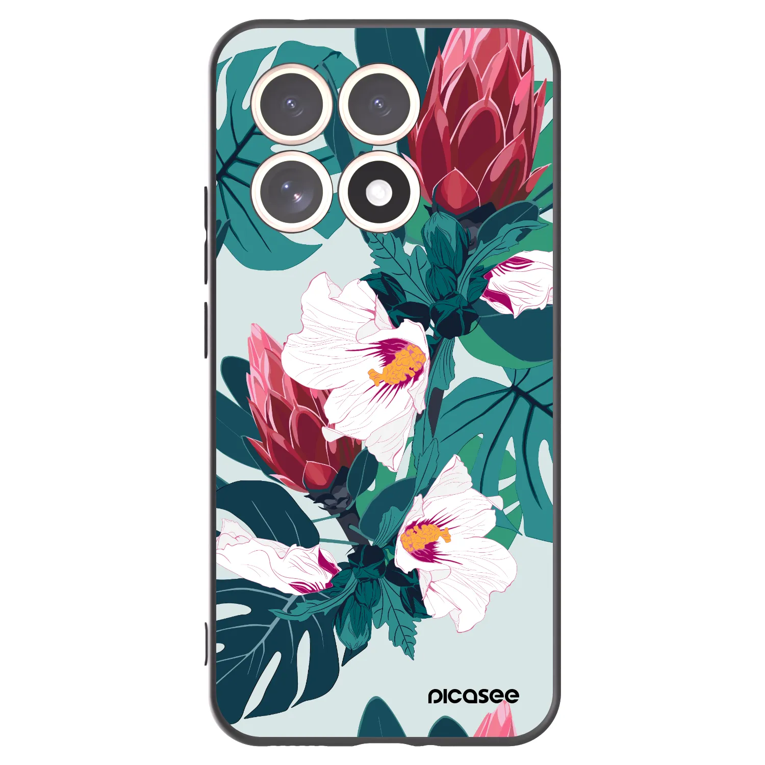 Picasee Μαύρη θήκη σιλικόνης για Xiaomi 15T - Rhododendron
