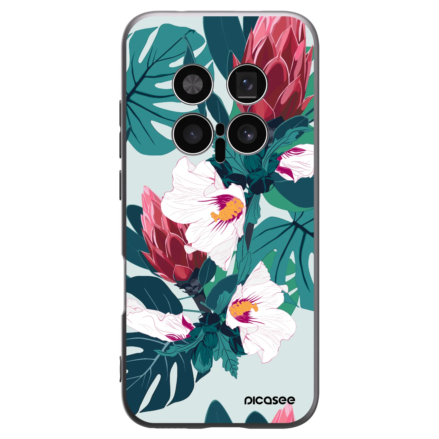 Picasee Μαύρη θήκη σιλικόνης για Honor Magic8 Pro 5G - Rhododendron