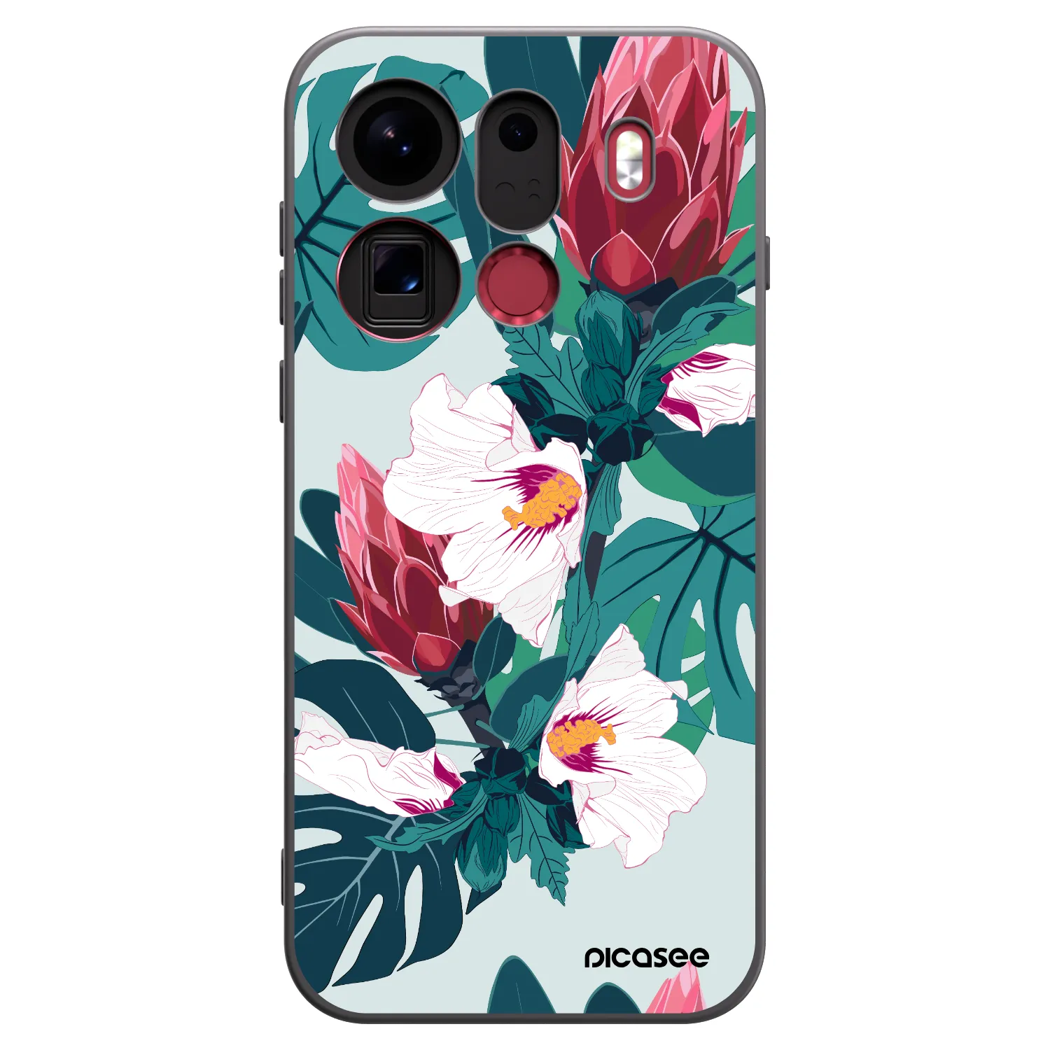 Picasee Μαύρη θήκη σιλικόνης για OPPO Find X9 Pro - Rhododendron