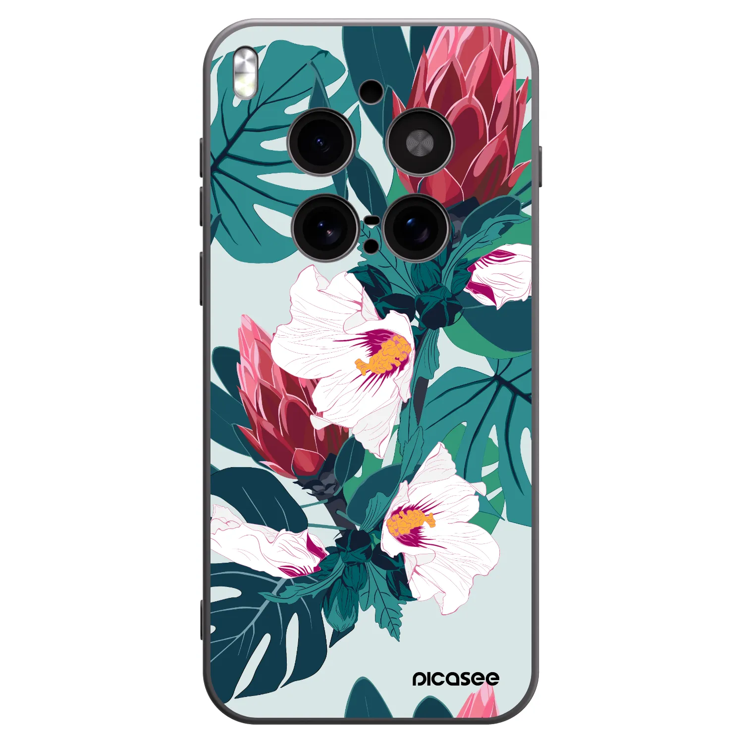 Picasee Μαύρη θήκη σιλικόνης για Vivo X300 Pro - Rhododendron