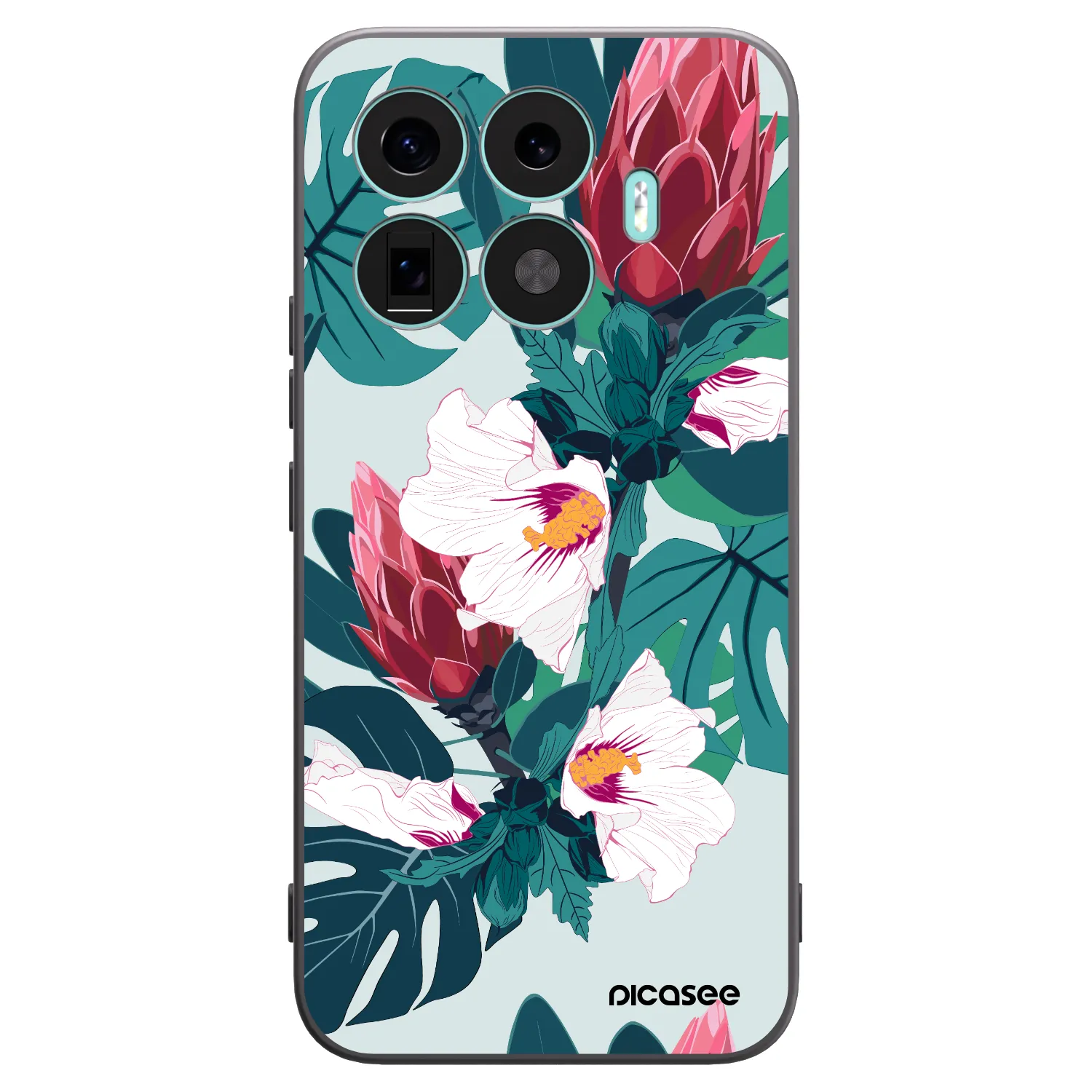 Picasee Μαύρη θήκη σιλικόνης για Xiaomi 17T Pro - Rhododendron