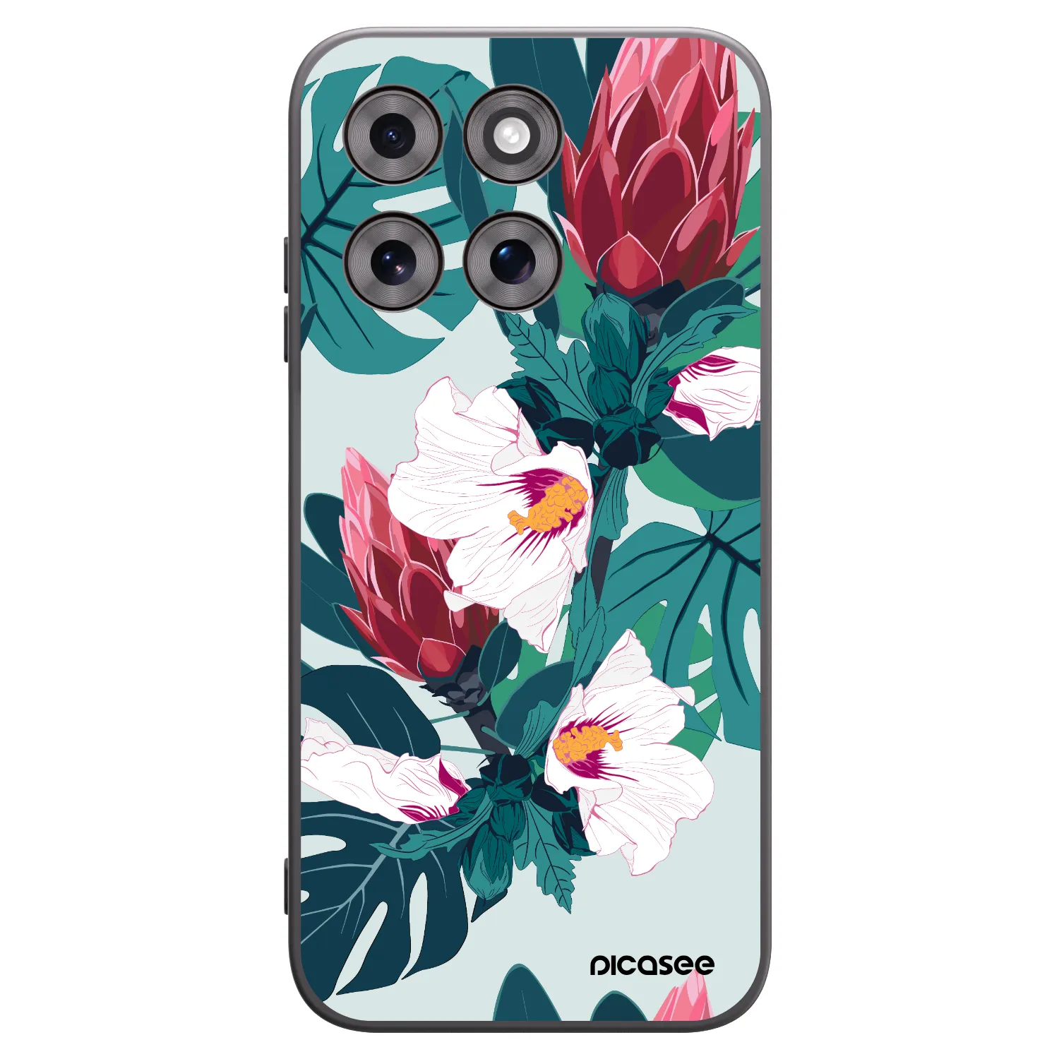 Picasee Μαύρη θήκη σιλικόνης για Motorola Moto G77 - Rhododendron