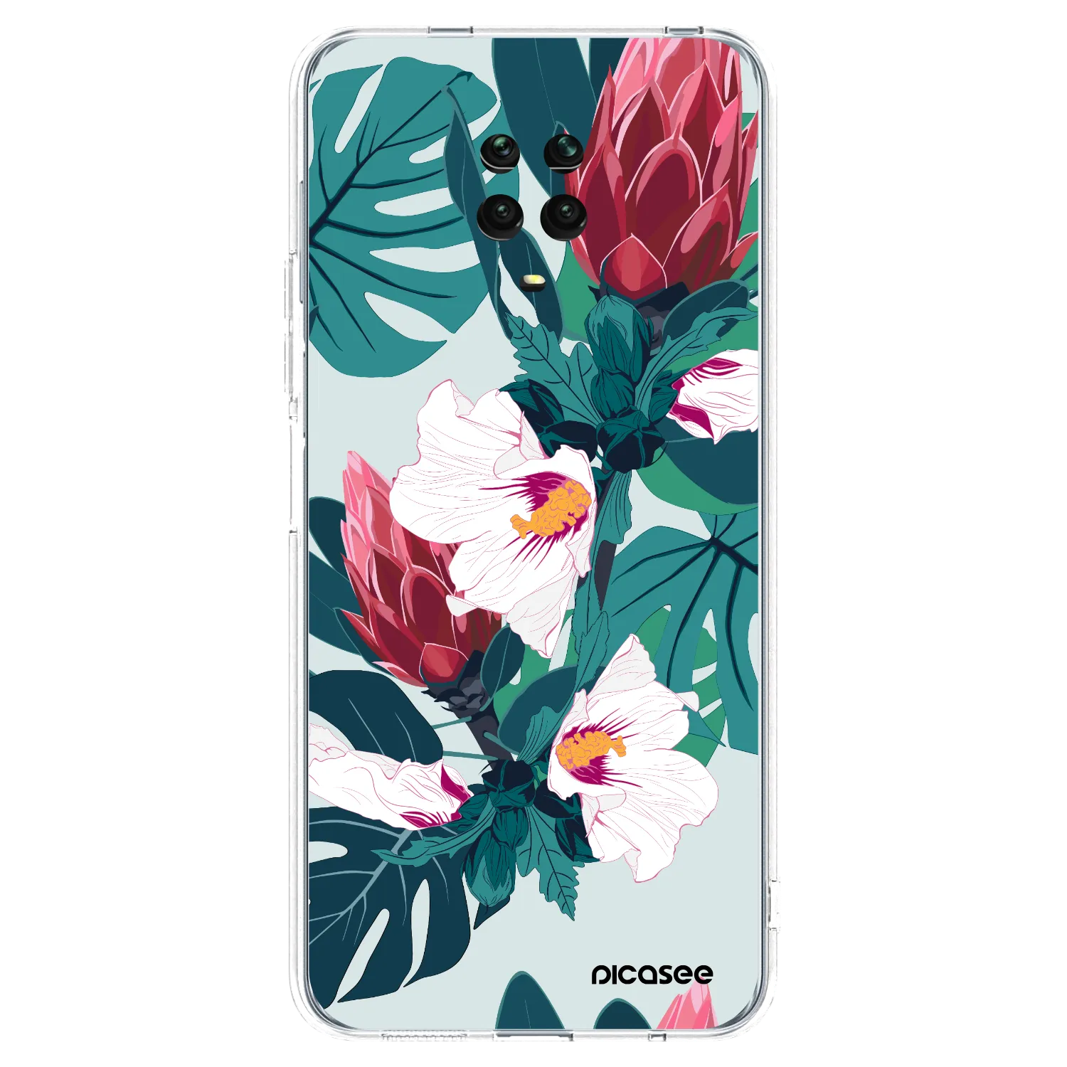 Picasee διαφανής θήκη σιλικόνης Xiaomi Redmi Note 9S - Rhododendron