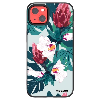 Picasee Μαύρη θήκη σιλικόνης για Apple iPhone 13 - Rhododendron