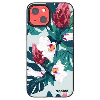 Picasee Μαύρη θήκη σιλικόνης για Apple iPhone 13 mini - Rhododendron