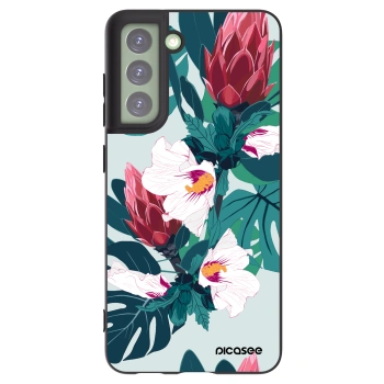 Picasee Μαύρη θήκη σιλικόνης για Samsung Galaxy S21 FE 5G - Rhododendron