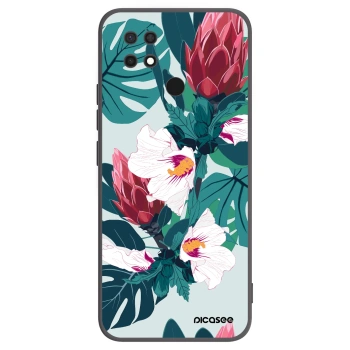 Picasee Μαύρη θήκη σιλικόνης για Xiaomi Redmi 10C - Rhododendron
