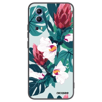 Picasee Μαύρη θήκη σιλικόνης για Vivo Y52 5G - Rhododendron