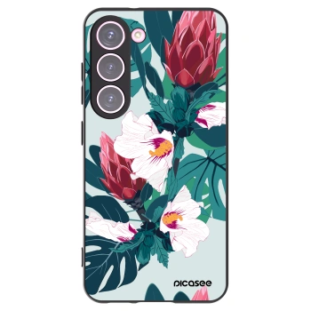 Picasee Μαύρη θήκη σιλικόνης για Samsung Galaxy S23 5G - Rhododendron