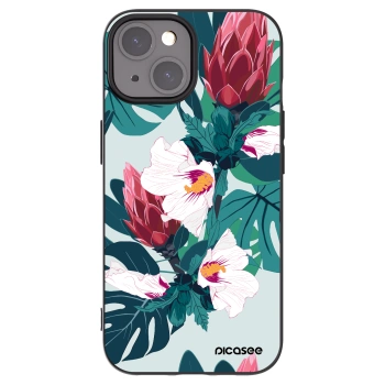 Picasee Μαύρη θήκη σιλικόνης για Apple iPhone 15 - Rhododendron
