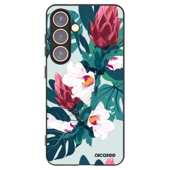 Picasee Μαύρη θήκη σιλικόνης για Samsung Galaxy S24 S921B 5G - Rhododendron