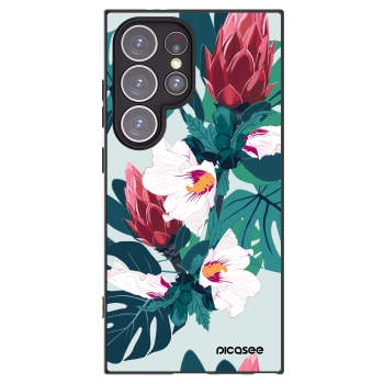 Picasee Μαύρη θήκη σιλικόνης για Samsung Galaxy S24 Ultra S928B 5G - Rhododendron
