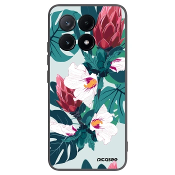 Picasee Μαύρη θήκη σιλικόνης για Xiaomi Poco X6 Pro - Rhododendron