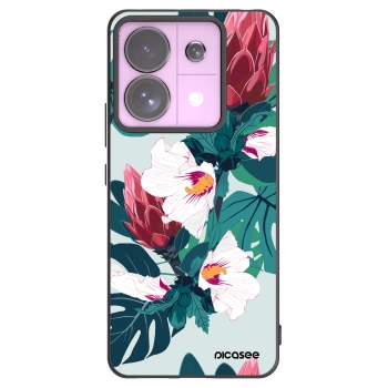 Picasee Μαύρη θήκη σιλικόνης για Xiaomi Redmi Note 13 Pro 5G - Rhododendron