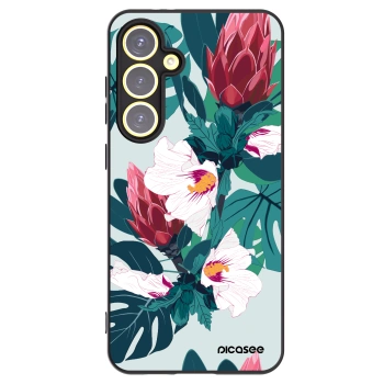 Picasee Μαύρη θήκη σιλικόνης για Samsung Galaxy S24 FE S721B - Rhododendron