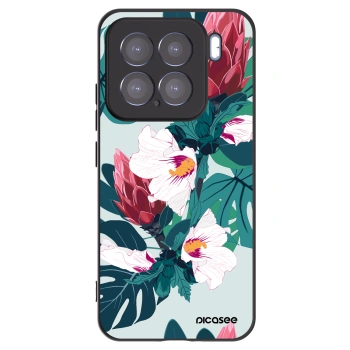 Picasee Μαύρη θήκη σιλικόνης για Xiaomi 15 - Rhododendron
