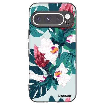 Picasee Μαύρη θήκη σιλικόνης για Google Pixel 9 Pro XL - Rhododendron