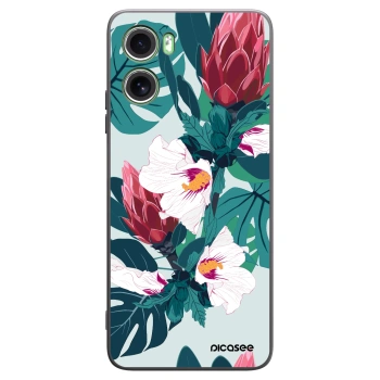 Picasee Μαύρη θήκη σιλικόνης για Motorola Moto G06 - Rhododendron