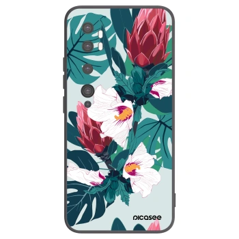 Picasee Μαύρη θήκη σιλικόνης για Xiaomi Mi Note 10 (Pro) - Rhododendron