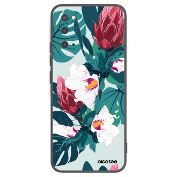 Picasee Μαύρη θήκη σιλικόνης για Samsung Galaxy S20 G980F - Rhododendron